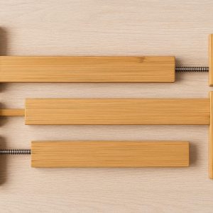 Adjustable Bamboo Drawer Dividers Expandable Wooden Drawer Organizers With Spring Loaded Mechanism For Kitchen Bedroom Dresser