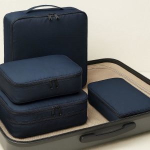 Compression Packing Cubes For Travel Expandable Suitcase Organizers Waterproof Nylon Packing Organizers Set For Luggage Backpack