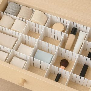 2 Plastic Drawer Dividers DIY Grid Separation Boards Flexible Plastic Drawer Organizers For Socks Underwear Makeup Closet