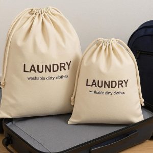 Drawstring Laundry Bags For Travel Washable Dirty Clothes Organizer Pouch Foldable Storage Bags For Suitcase Backpack