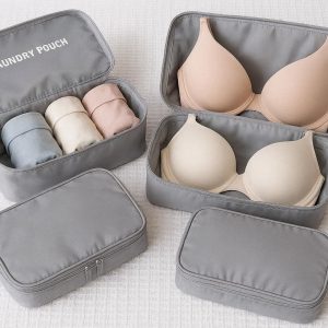 Underwear Packing Cubes Bra Organizers Lightweight Travel Storage Bags Pouch With Internal Dividers For Intimate Apparel