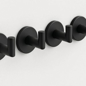 Matte Black Robe Hooks Stainless Steel Wall Hangers Heavy Duty Coat Towel Hooks For Bathroom Bedroom Entryway Closet