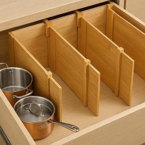 Deep Bamboo Drawer Dividers Extra Tall Expandable Wooden Drawer Organizers For Kitchen Pots Deep Clothing Dresser