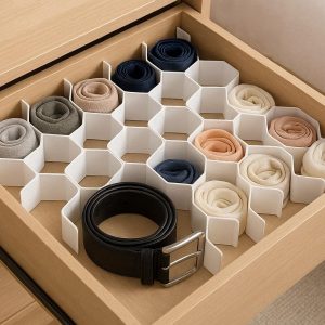 5 Honeycomb Drawer Organizer Plastic Grid Divider Separator For Socks Underwear Ties Belts Scarves Bedroom Closet Storage