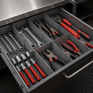 Customizable Aluminum Drawer Dividers Heavy Duty Expandable Metal Drawer Organizers For Professional Kitchen Workbench Tools